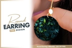 Dark Green and Yellow Leaves in a Circular round earring Product Image 1