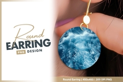 Circular View of Ocean Waves in Shades Round Earring Product Image 1