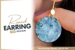 Christmas ornaments and snowflakes on round earring png Product Image 1
