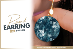 Wolves and snowflakes winter pattern seamless round earring Product Image 1