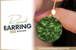 Overhead View of Lush Green Foliage in Round Earring Product Image 1