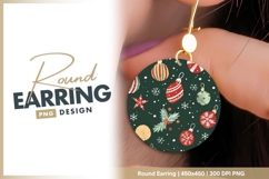 Festive Christmas Ornament Pattern with Round Earring Png Product Image 1