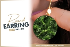 Lush Green Forest Foliage in a Circular Shape Round Earring Product Image 1
