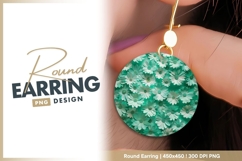 Turquoise and White Daisy Flowers Arranged Round Earring Product Image 1