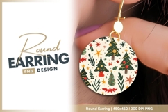 Christmas Trees and Festive Decorations Round Earring Product Image 1