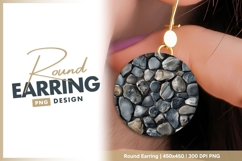 Circular Arrangement of Gray and Brown Round Earring Product Image 1