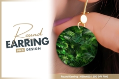 Lush Green Tropical Foliage Circle Round Earring Png Product Image 1
