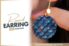 Blue and Teal Circular Pattern of Overlapping Round Earring Product Image 1