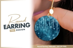 Winter Scene Blue Circle with Icicles Round Earring Png Product Image 1