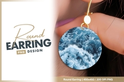 Aerial View of Ocean Waves in a Circle Round Earring Png Product Image 1