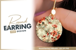 Floral Arrangement in a Circle with Red Round Earring Png Product Image 1