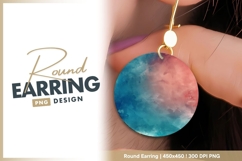 Abstract Circle Gradient Blue and Red Colors Round Earring Product Image 1