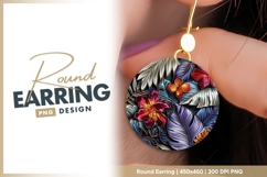 Colorful Floral Arrangement with Tropical Round Earring Product Image 1