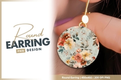 Floral Arrangement in a Circle with Red Round Earring Product Image 1