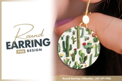 Colorful Floral Arrangement in a Circle Round Earring Png Product Image 1