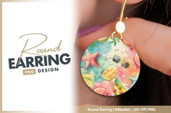 Watercolor Summer Illustration with Round Earring Png Product Image 1