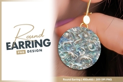 Circular Ornament with Swirling Floral Round Earring Product Image 1