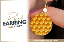 Honeycomb Pattern in a Circle Shape with Round Earring Product Image 1