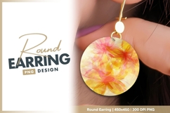 Abstract Floral Composition in Yellow Round Earring Product Image 1