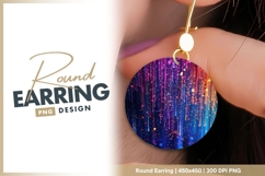 Abstract Circle with Falling Light Streaks Round Earring Product Image 1