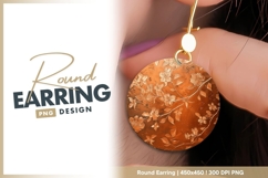 Copper Circle with Embossed Floral Branches Round Earring Product Image 1