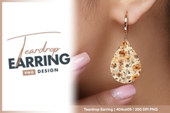 Watercolor floral pattern with brown teardrop earring png Product Image 1