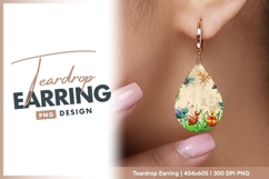Cartoon insects in grass with texture teardrop earring png Product Image 1