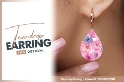 Watercolor roses seamless pattern gentle teardrop earring Product Image 1