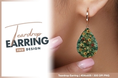 Decorated christmas tree with ornaments teardrop earring png Product Image 1