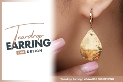 Rustic autumn scene with pumpkins and bird teardrop earring Product Image 1