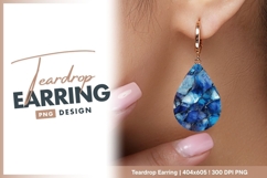 Blue agate stone abstract art texture teardrop earring png Product Image 1