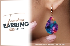 Abstract floral alcohol ink art background teardrop earring Product Image 1