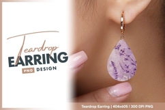 Lavender floral design background vintage teardrop earring Product Image 1