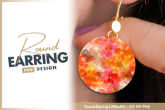 Watercolor floral seamless pattern pink Round Earring Product Image 1