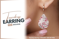 Delicate pink cherry blossoms with soft teardrop earring png Product Image 1