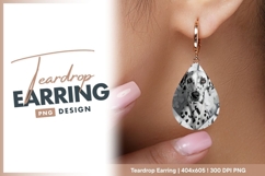 Dalmatian dog portrait surrounded by teardrop earring png Product Image 1