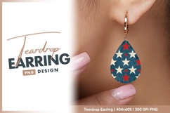 American flag grunge starry pattern teardrop earring png Product Image 1
