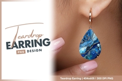 Blue and gold abstract luxurious fluid teardrop earring Product Image 1