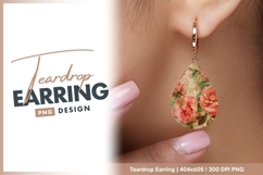 Vintage rose floral pattern background teardrop earring Product Image 1