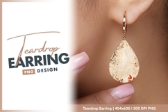 Delicate autumnal floral design with teardrop earring png Product Image 1