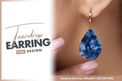 Elegant blue floral bloom background teardrop earring Product Image 1
