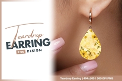 Watercolor yellow floral background with teardrop earring Product Image 1