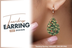 Ornate christmas tree decorated with teardrop earring png Product Image 1