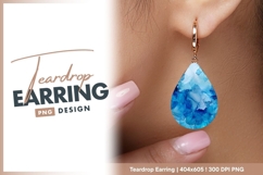 Blue ink wash abstract alcohol ink teardrop earring Product Image 1