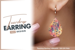 Colorful swirls and floral retro pattern teardrop earring Product Image 1