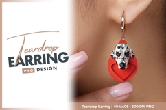 Origami dalmatian dog with paper heart teardrop earring Product Image 1