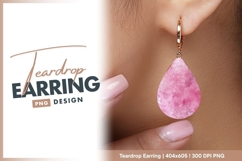 Pink watercolor wash abstract texture teardrop earring Product Image 1