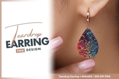 Abstract colorful dots background pattern teardrop earring Product Image 1