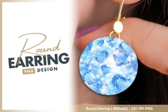 Blue diamond hearts round earring png Product Image 1