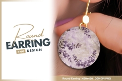 Floral circle watercolor background round earring png Product Image 1